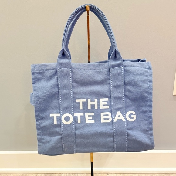 Blue Canvas Tote Crossbody Bag - Picture 1 of 7